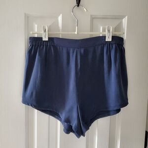 NWT 100% Washable Silk Pajama Shorts, Indigo (M)